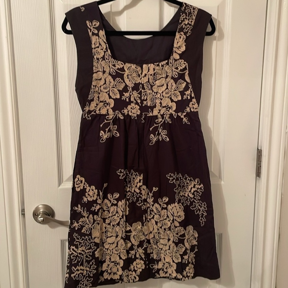 J.Crew Embroidered Dress tan brown sz 2 - Picture 1 of 6